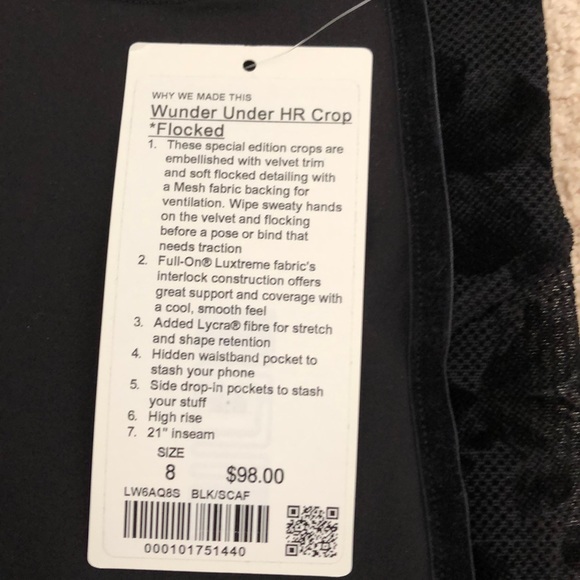 Lululemon Wunder Under Crop High-Rise *Flocked 21” - Picture 4 of 6
